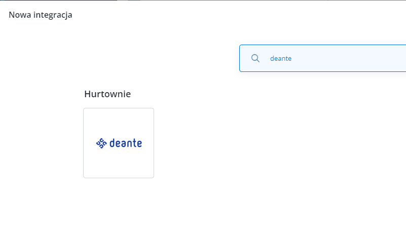 Dodanie integracji Deante do Baselinker